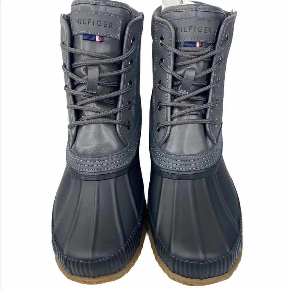 Tommy Hilfiger Casey Gray Leather Duck Boots